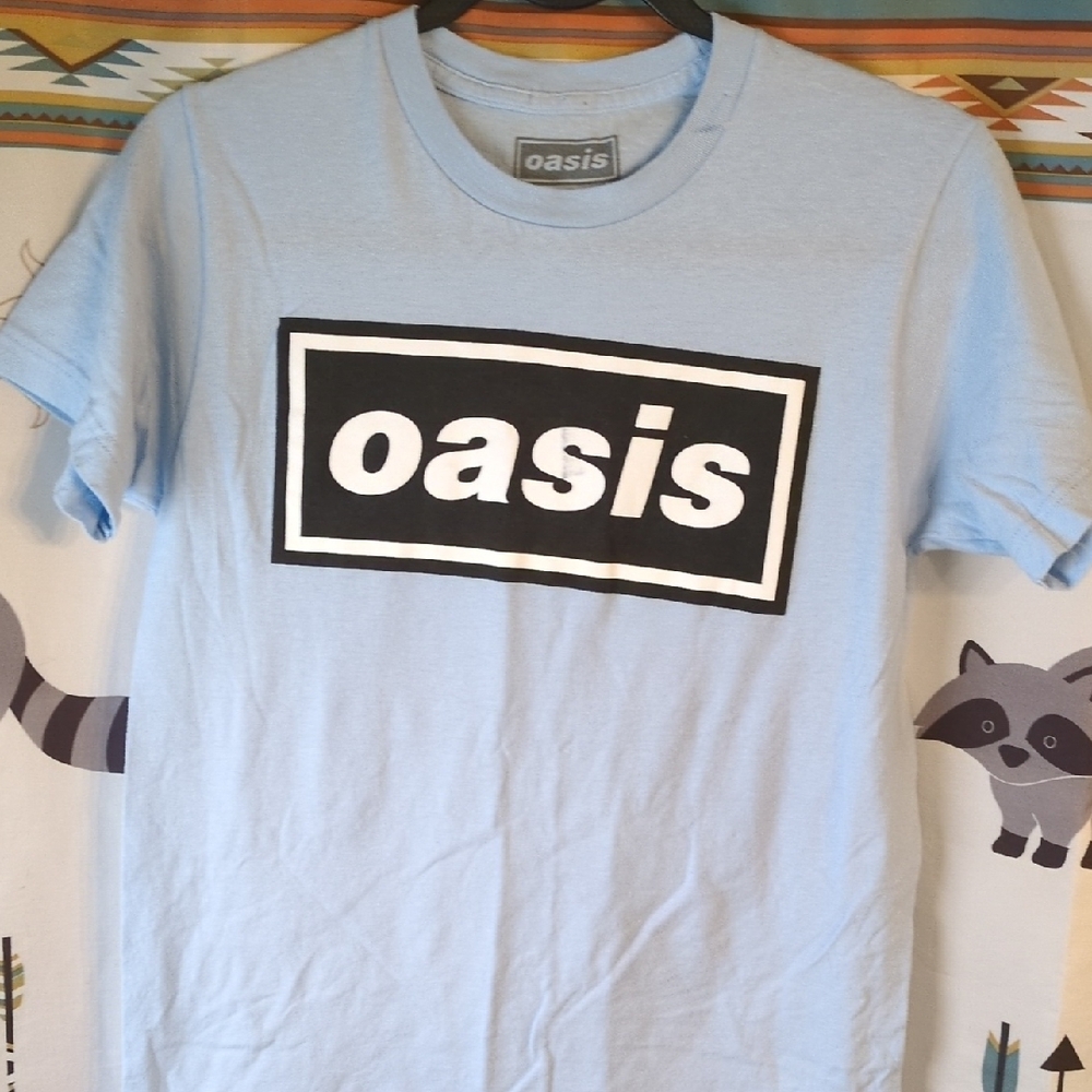 Oasis Pale Blue Short Sleeve Tee with Black & White Logo